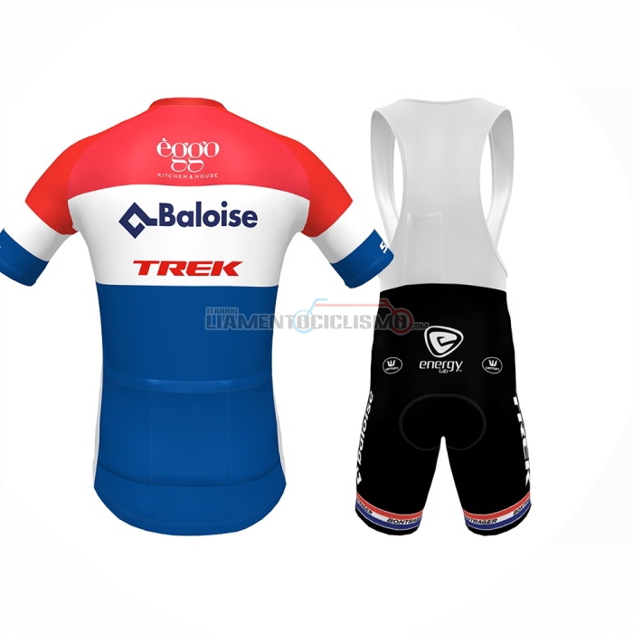 2024 Abbigliamento Ciclismo Baloise Trek Rosso Bianco Blu Manica Corta e Salopette